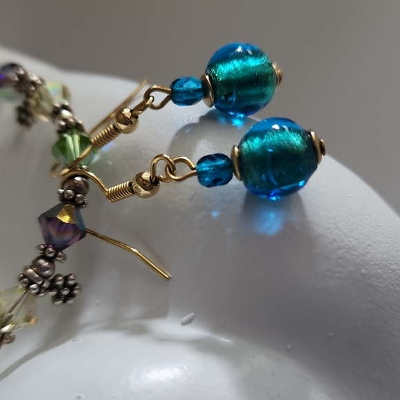 Blue Beaded Earring - Picture 3 of 5